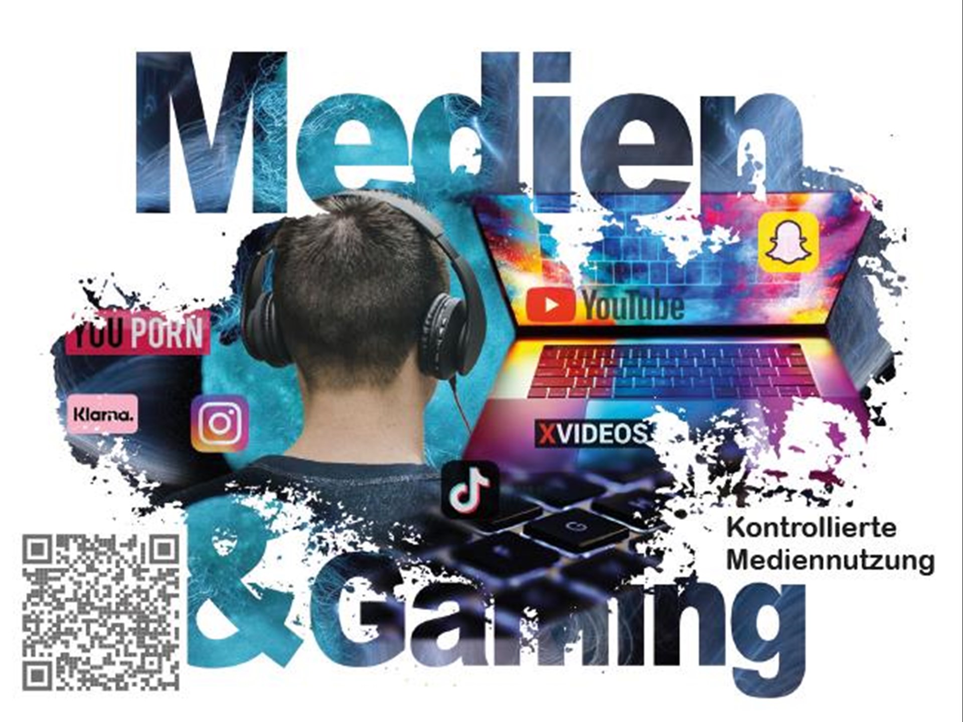 Postkarte (Vorderseite) Projekt zur Reduktion des Medienkonsums 