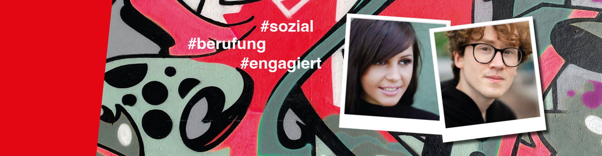 Passfotos mit potentiellen Bewerber*in auf Graffitiwand #berufung #sozial #engagiert