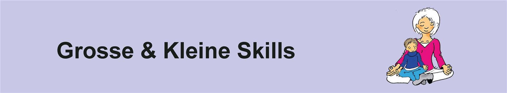 Illustration: Frau und Kind auf Schoß bei Meditation im Sitzen