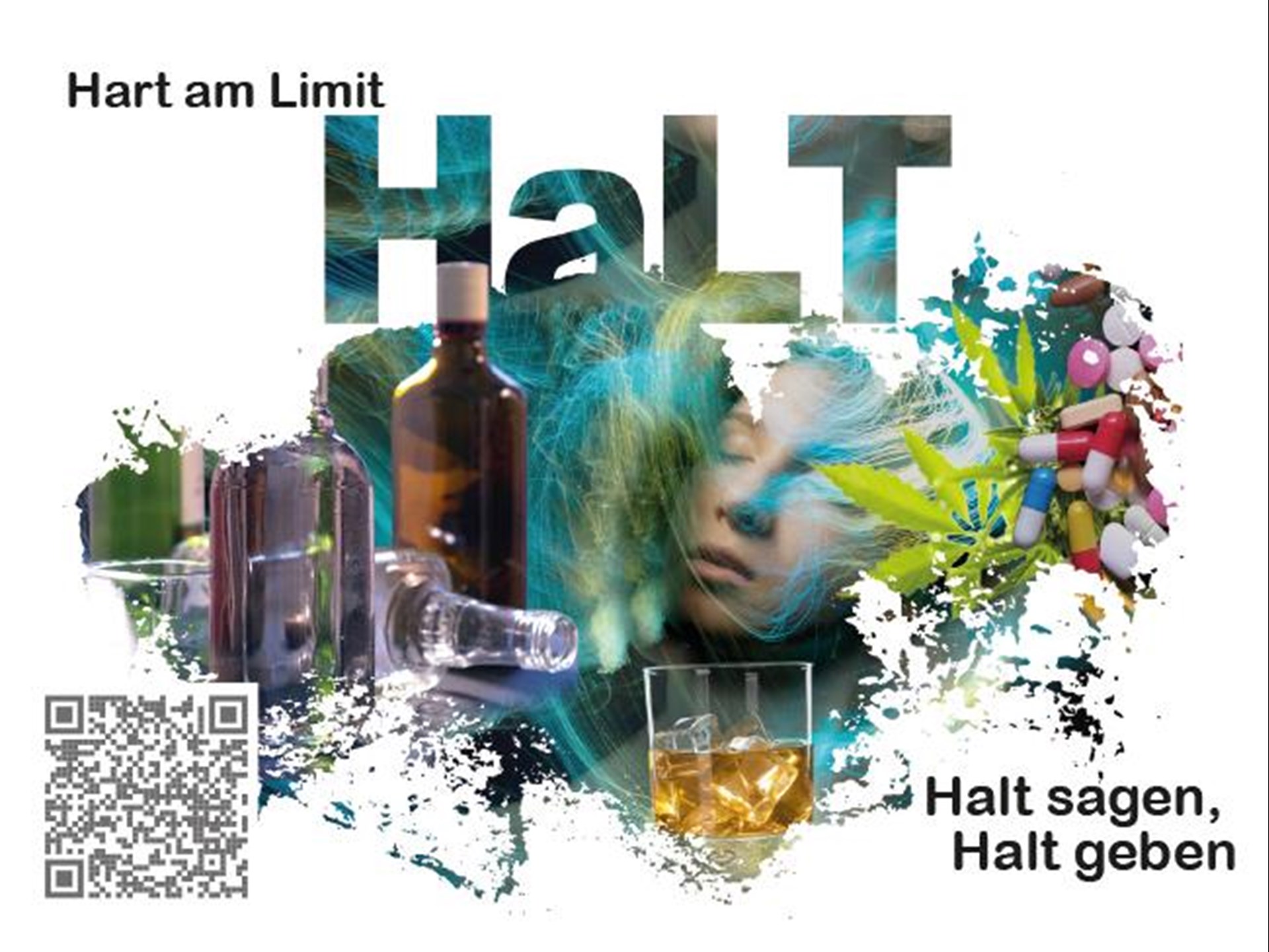 Postkarte (Rueckseite) Projekt "HaLT" für Jugendliche, die zu viel trinken 