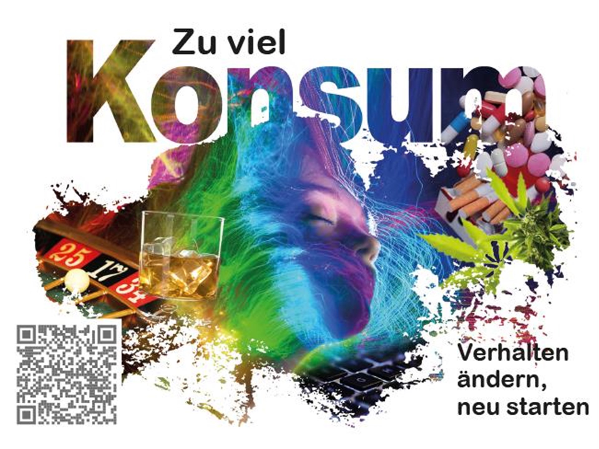 Postkarte (Vorderseite) zum Thema Beratung/Therapie im Suchthilfezentrum