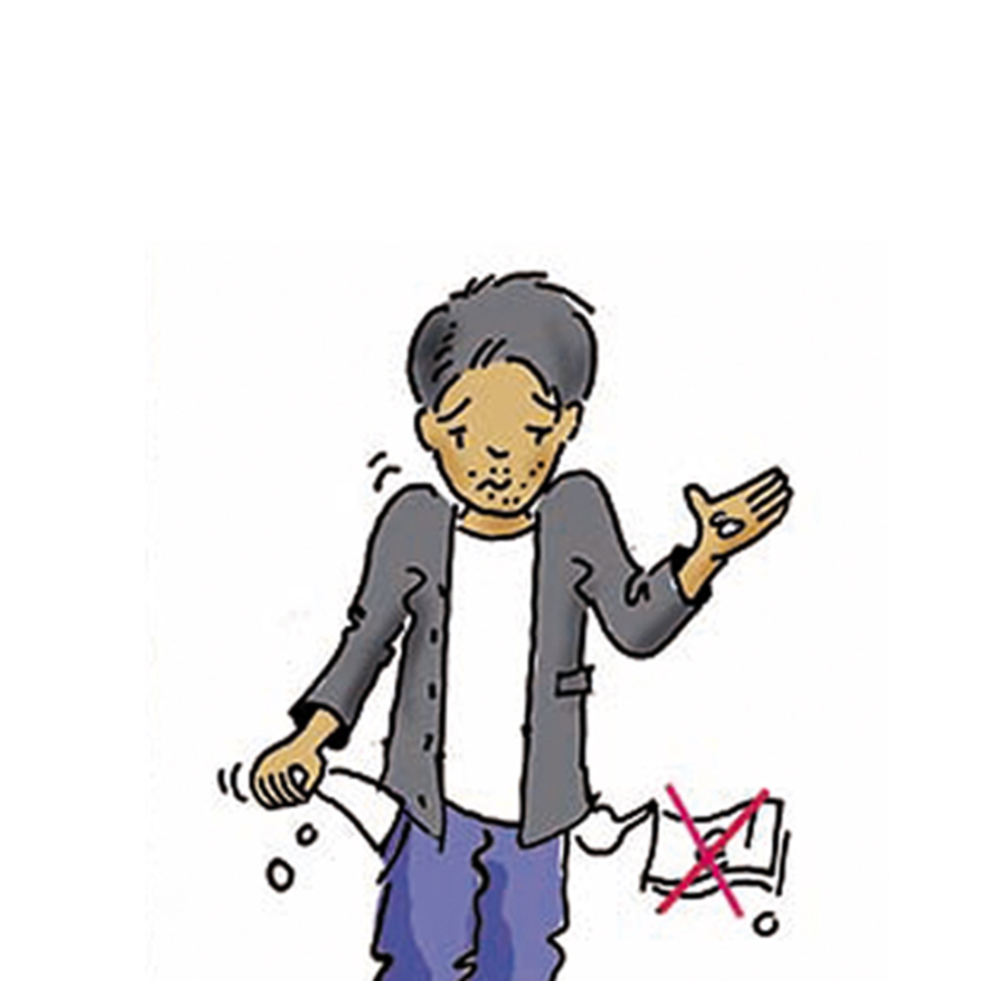 Illustration: Mann mit Geldsorgen